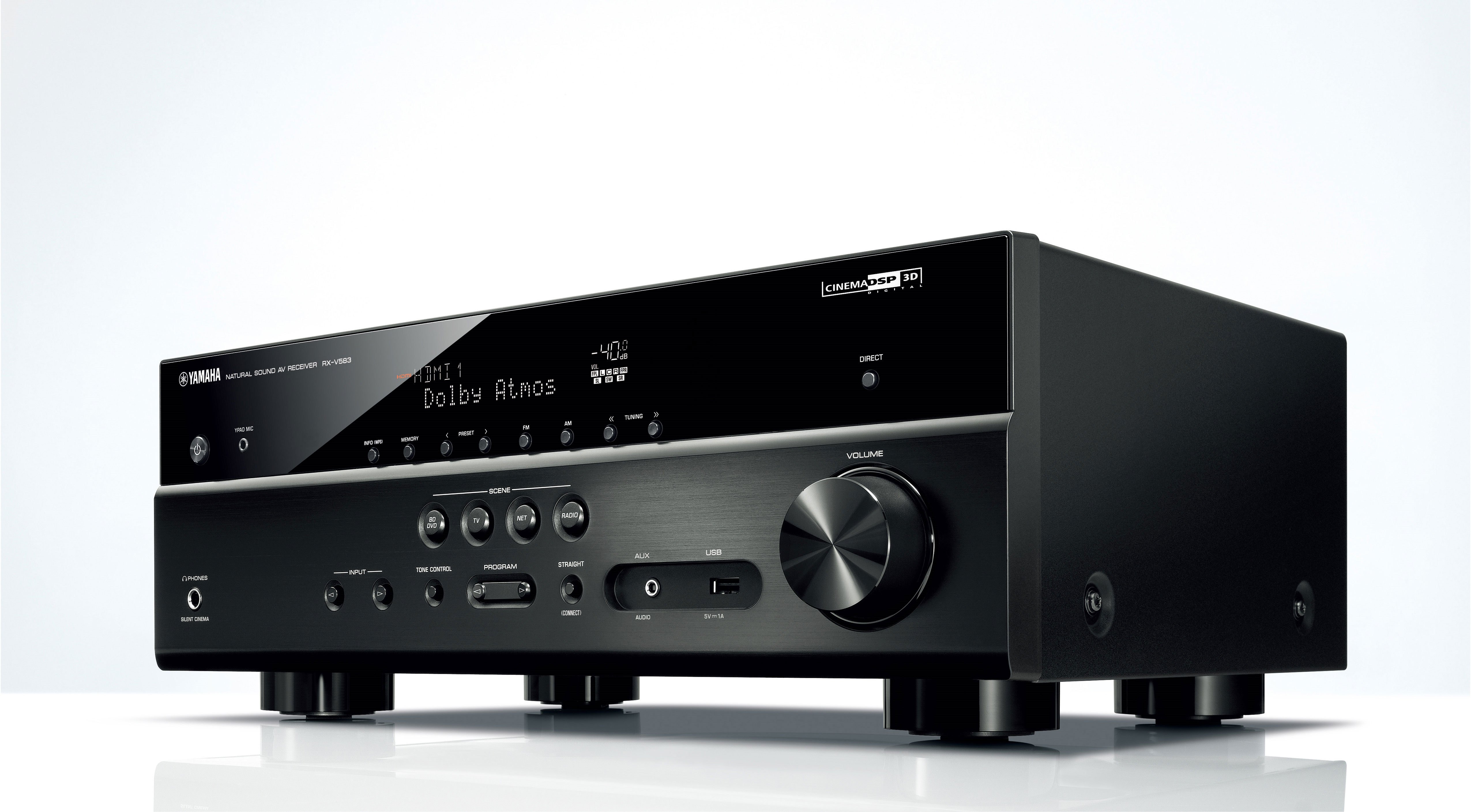 Renewed Yamaha RX-V583BL 7.2-Channel 4K Ultra HD MusicCast AV Receiver Works with Alexa 