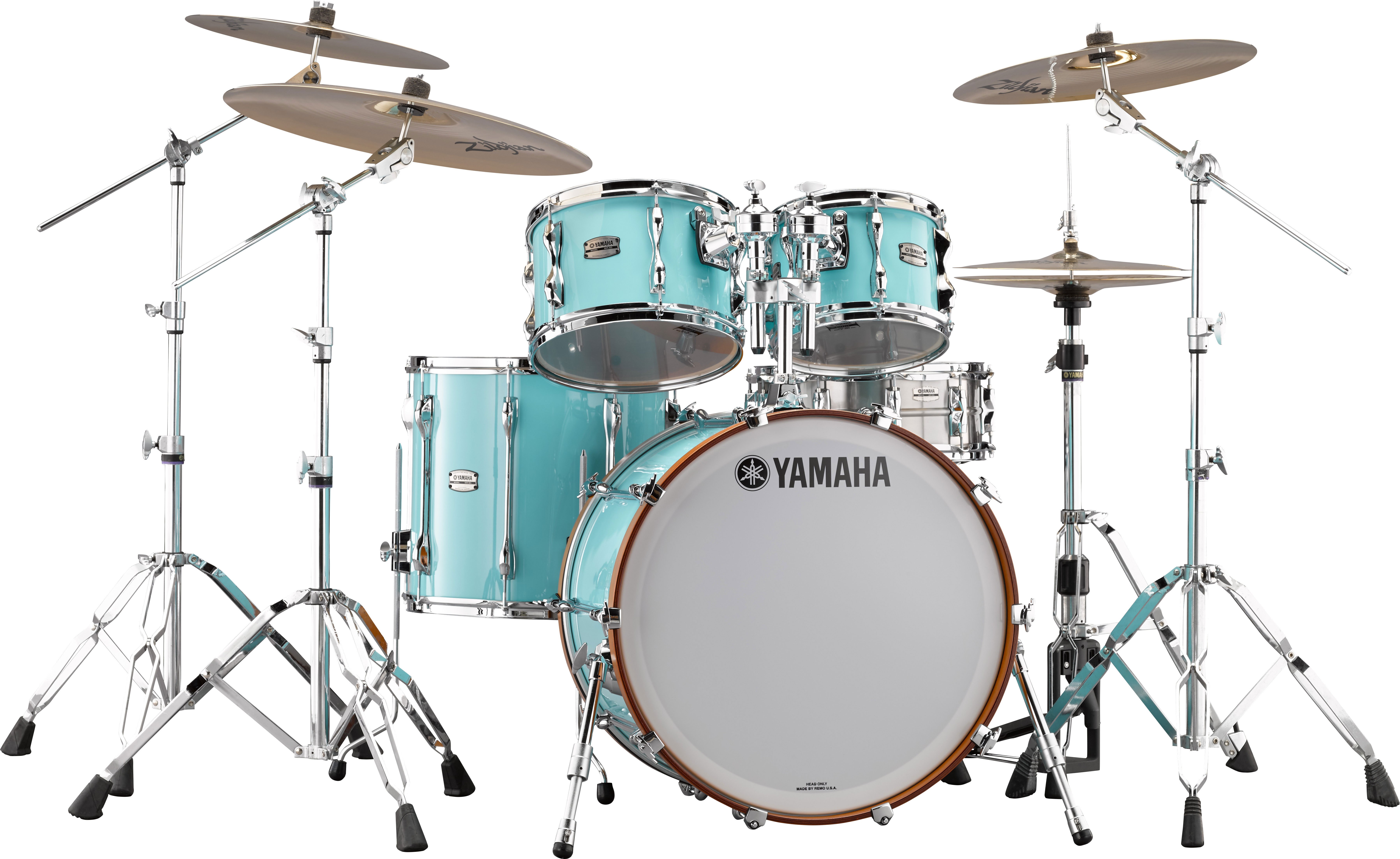 blue yamaha drum set