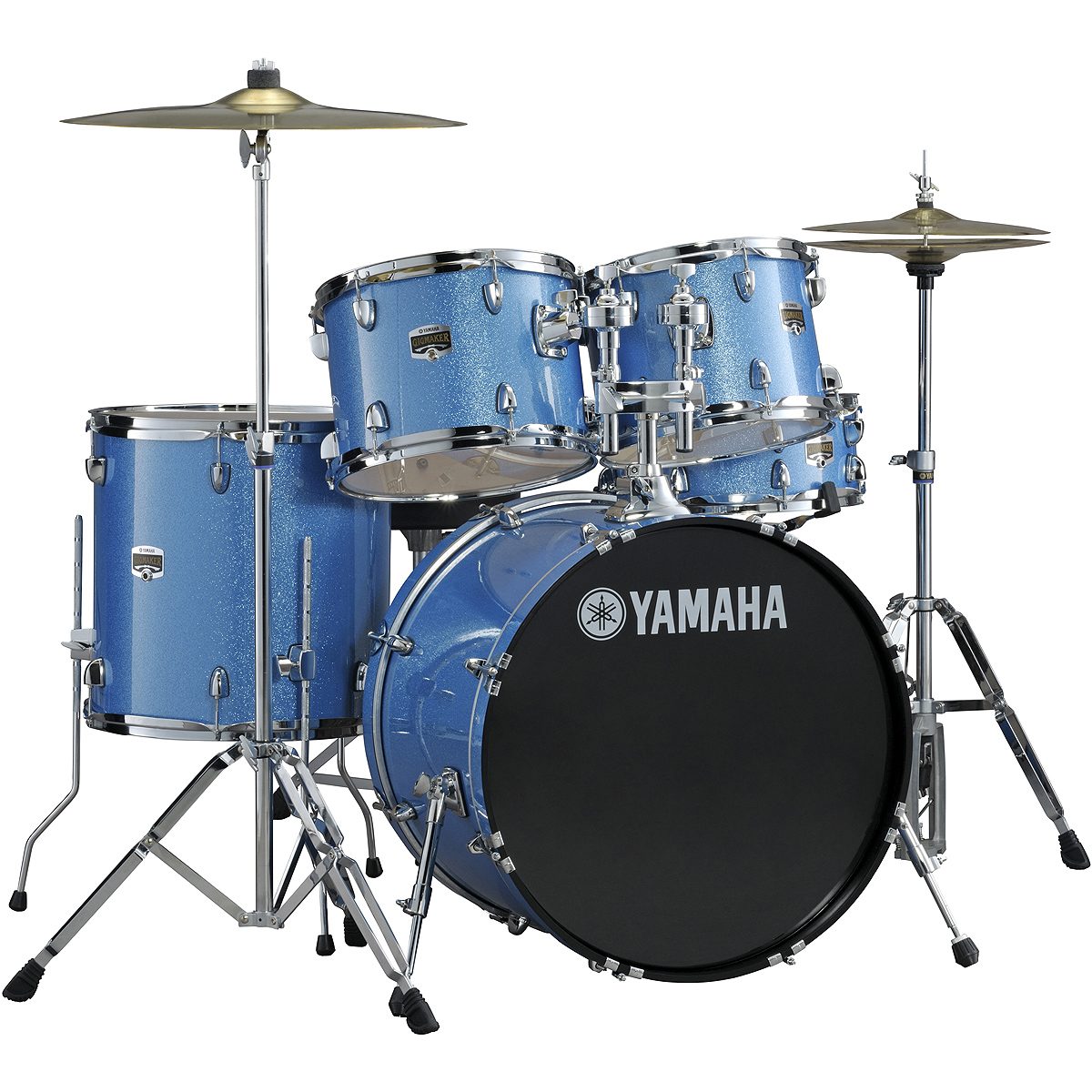 blue yamaha drum set