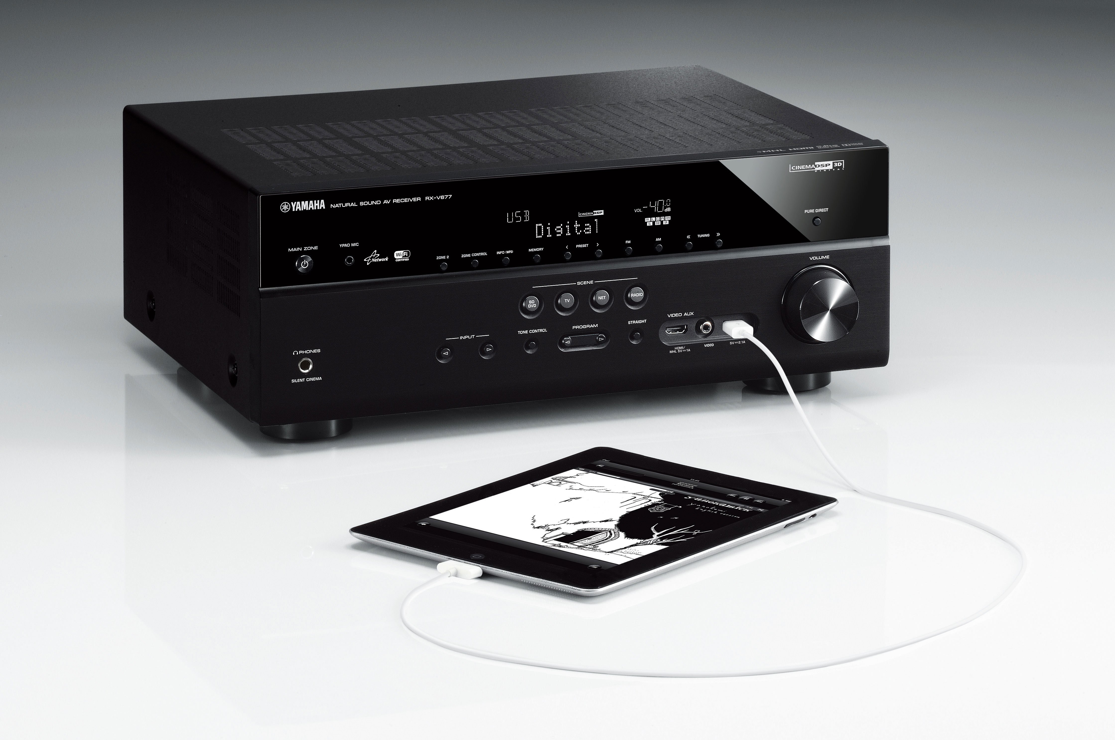 Yamaha RX-V677 7.2-channel Wi-Fi Network AV Receiver with AirPlay 