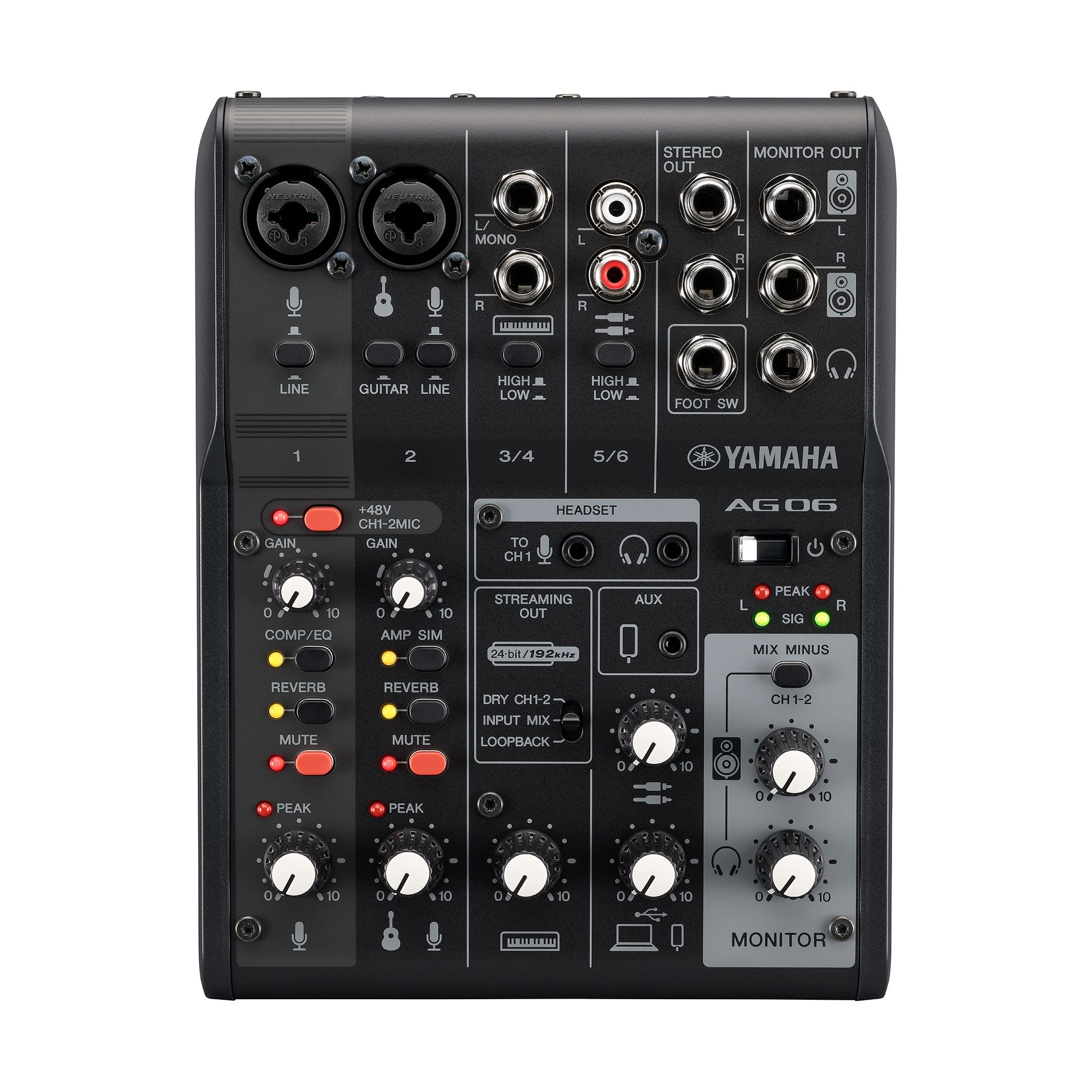 AG06MK2 6-Channel Loopback Audio USB Mixer - Yamaha USA