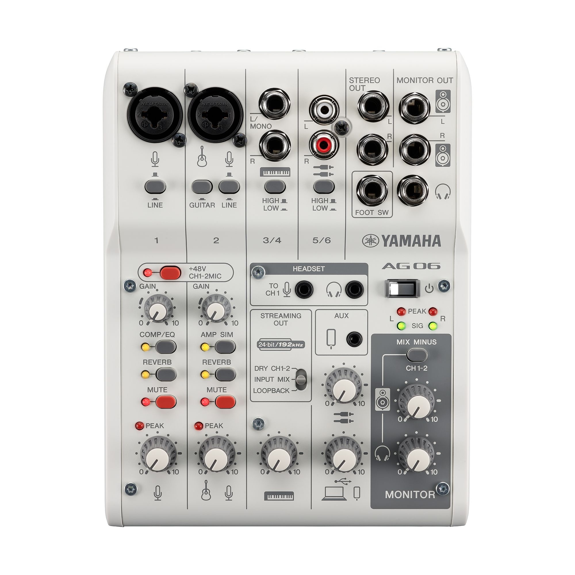 AG06MK2 6-Channel Loopback Audio USB Mixer - Yamaha USA