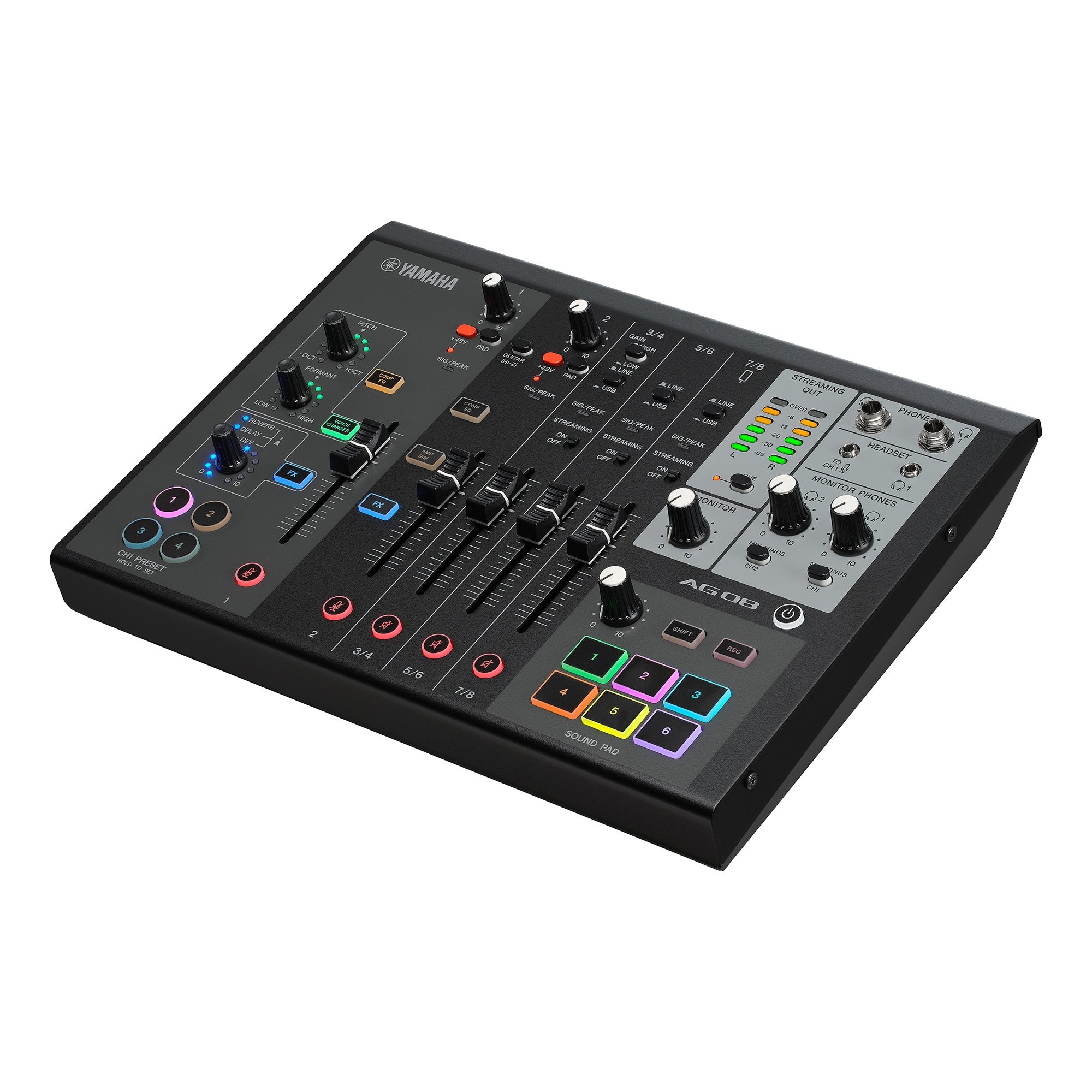 AG08 Live Streaming 8-Channel Mixer - Yamaha USA