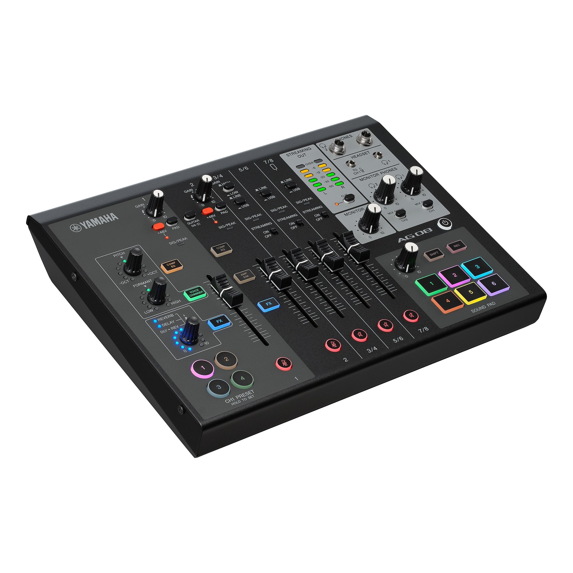 AG08 Live Streaming 8-Channel Mixer - Yamaha USA