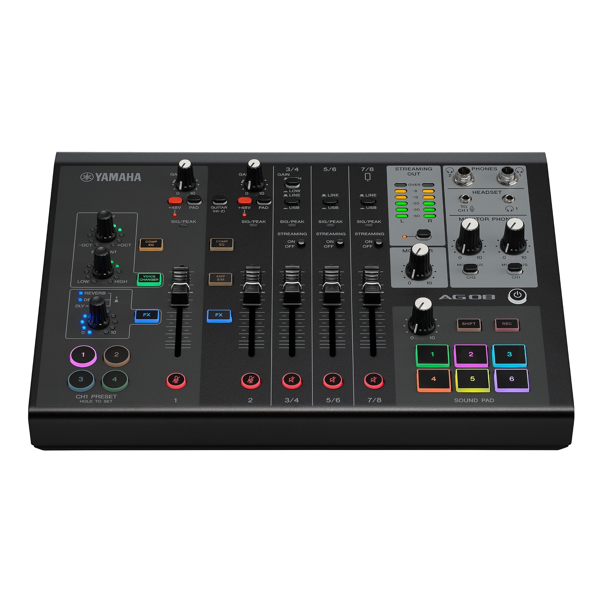AG08 Live Streaming 8-Channel Mixer - Yamaha USA