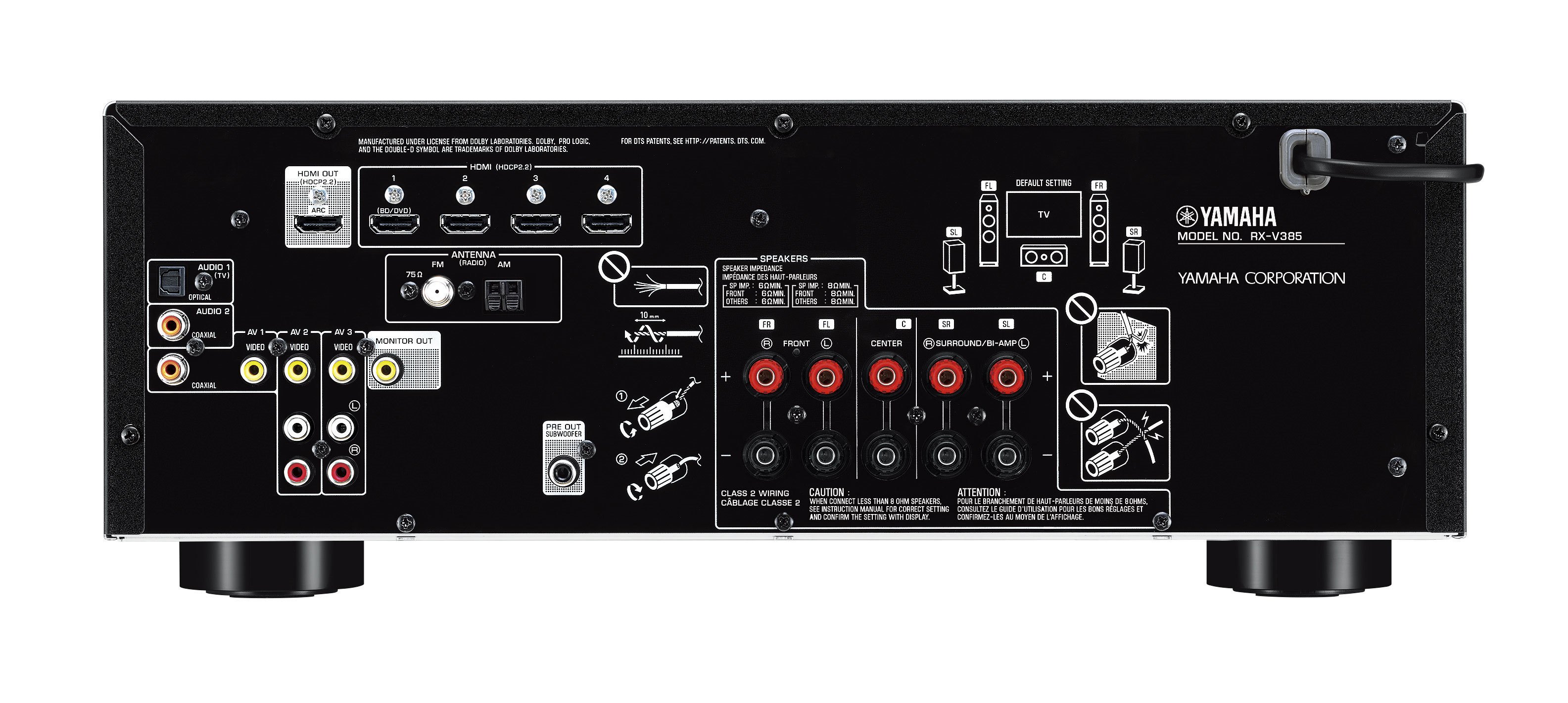 くすみ水色 ヤマハ AVレシーバー ブラック RX-V385(B) - 通販