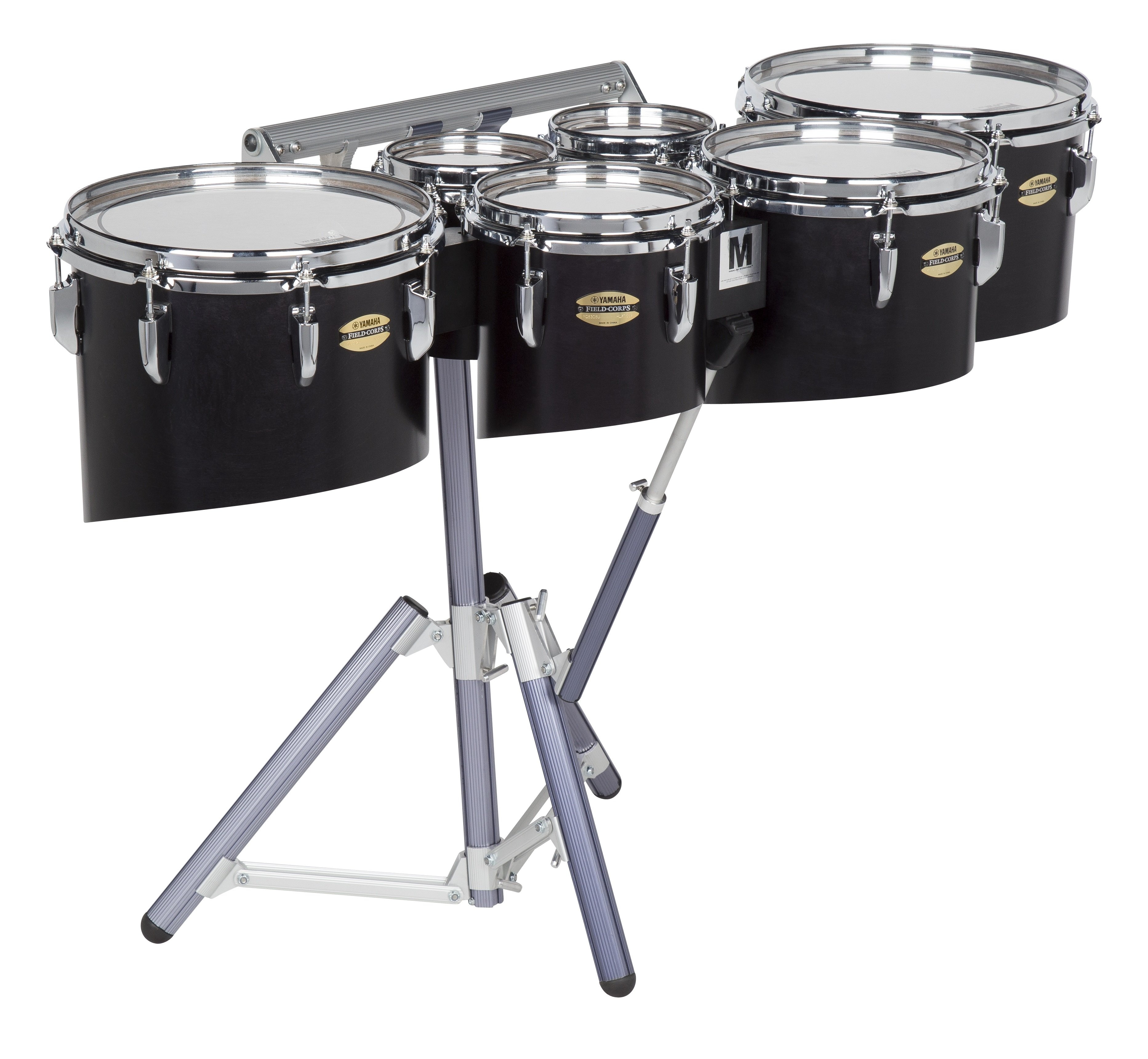 Dynasty Custom Elite Multi-Tenor Marching Drums, Sextet - Black