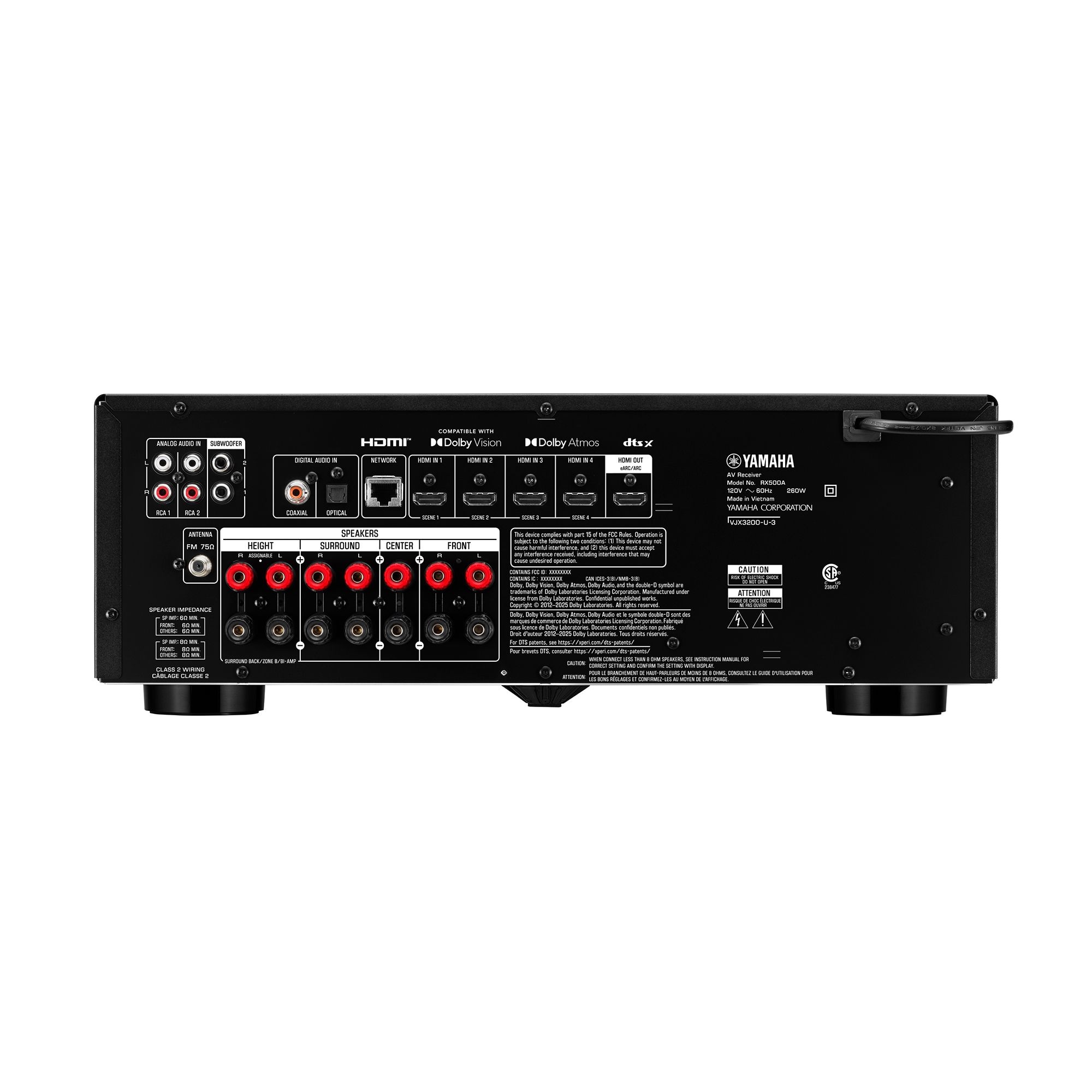 Yamaha RX500A 7.2-Channel AV Receiver with Dolby Atmos – Yamaha USA