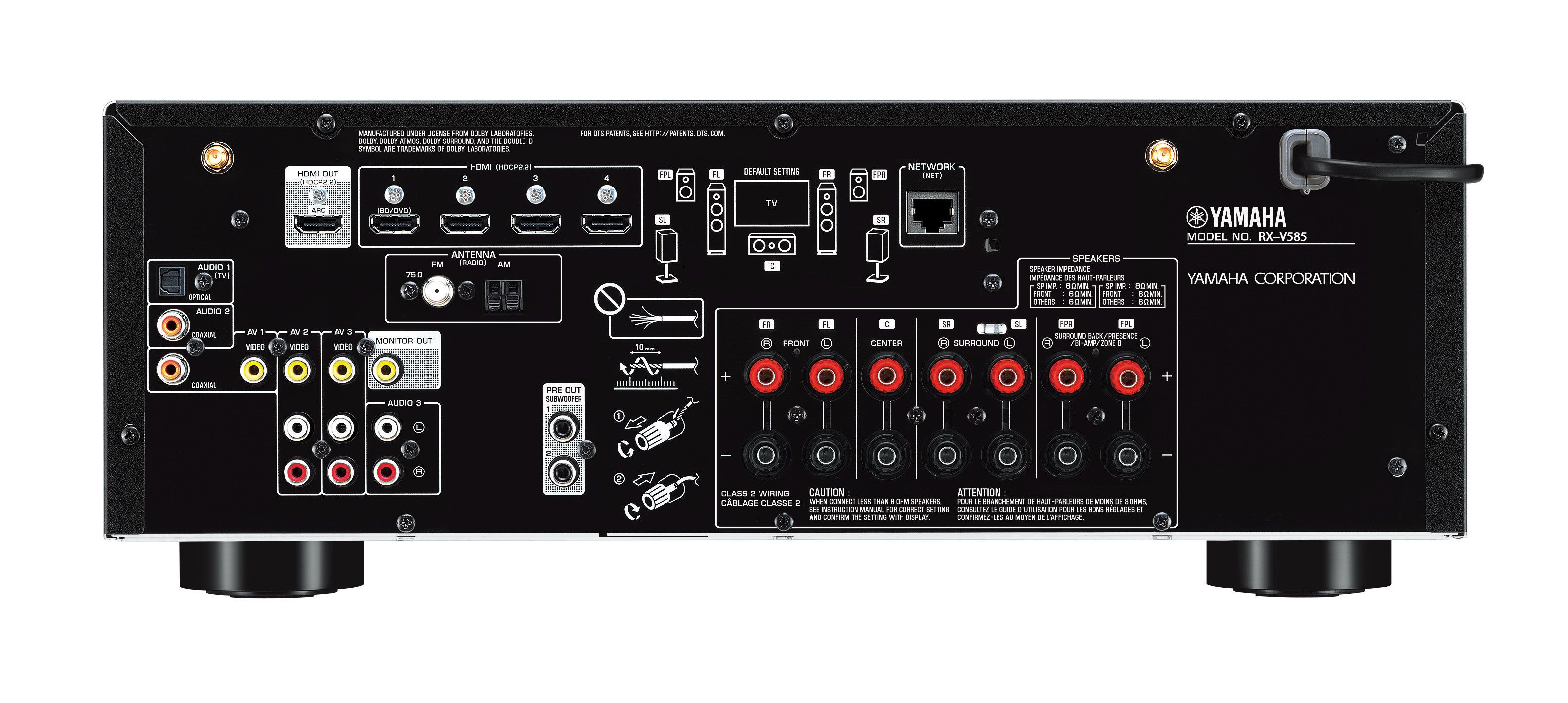 blad muis Concentratie RX-V585 - Specs - AV Receivers - Audio & Visual - Products - Yamaha USA