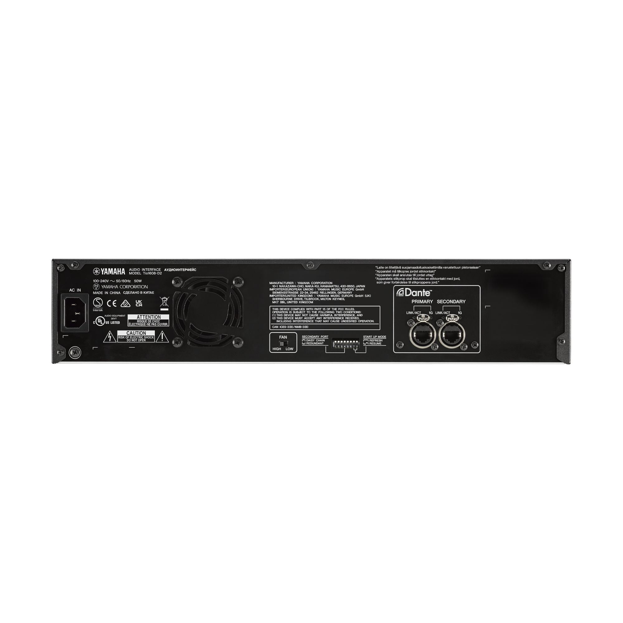 Tio1608-D2 Dante Capable 16-in, 8-out I/O Rack - Yamaha USA