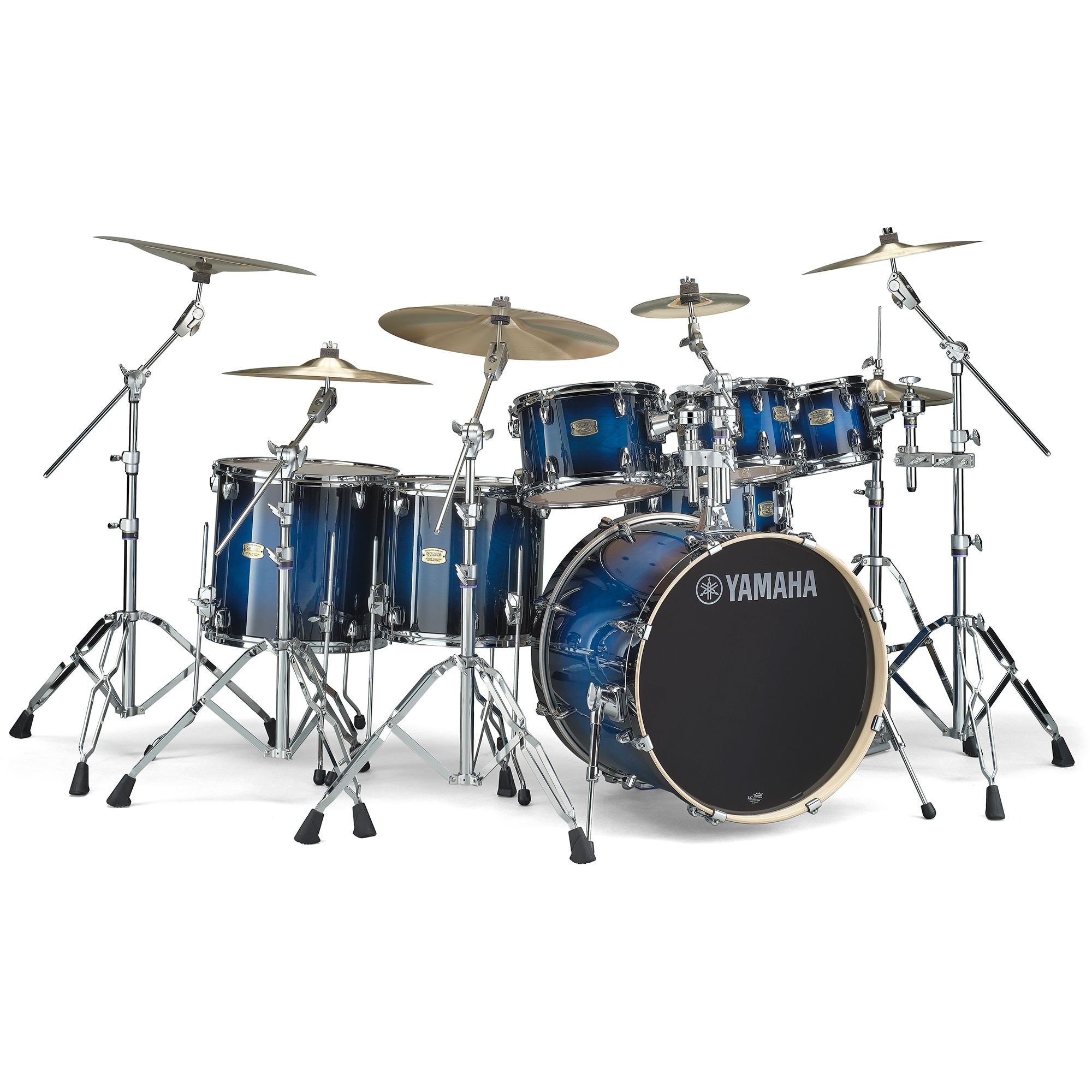 blue yamaha drum set